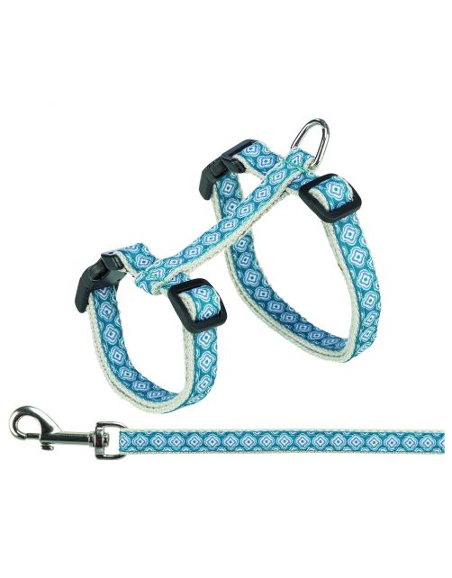Trixie Kattentuig Met Riem - Kattenharnas - 27-45 cm Grijs Blauw