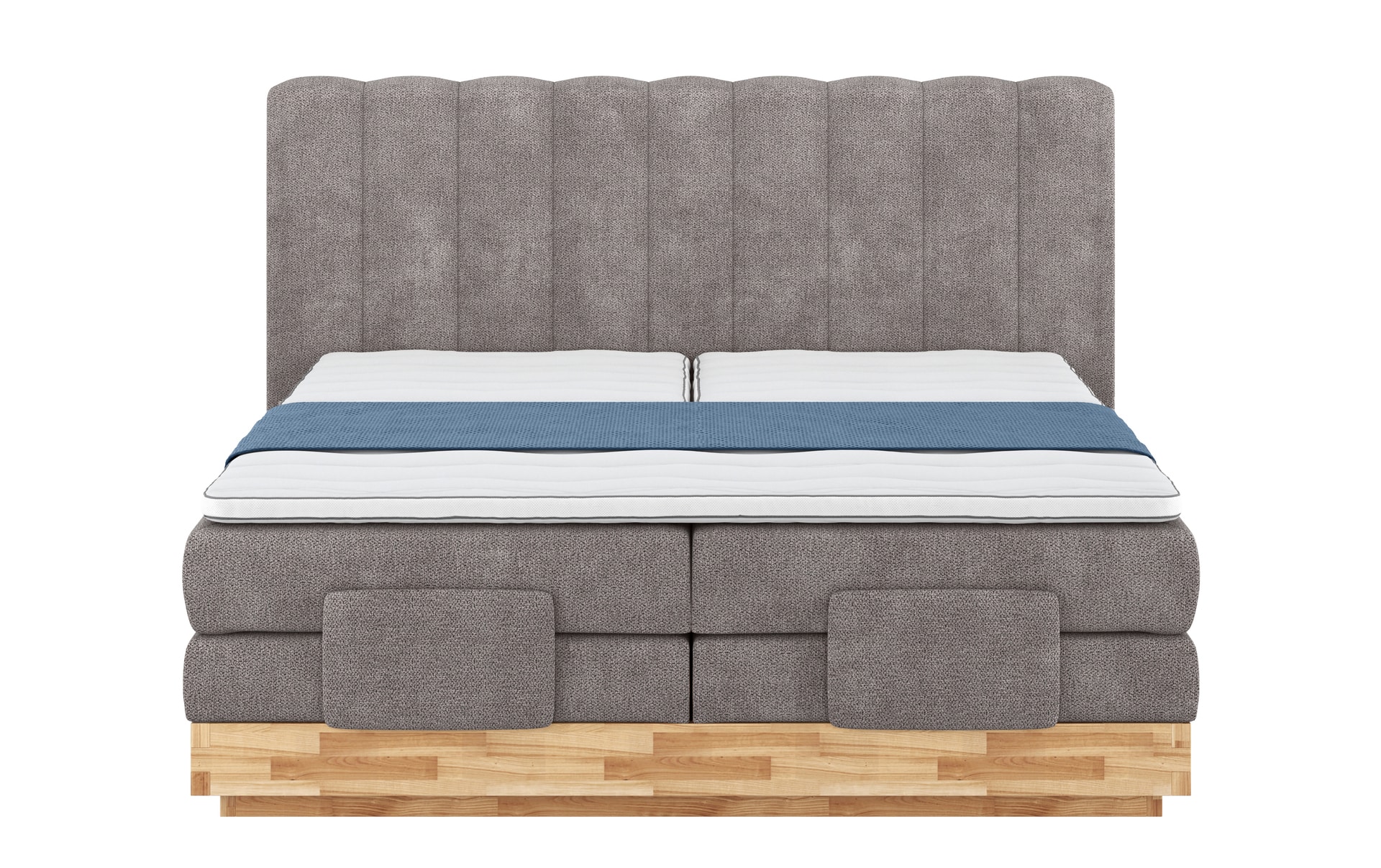 VALMONDO Boxspringbett IMOLA I 180 x 200 cm grau/ braun