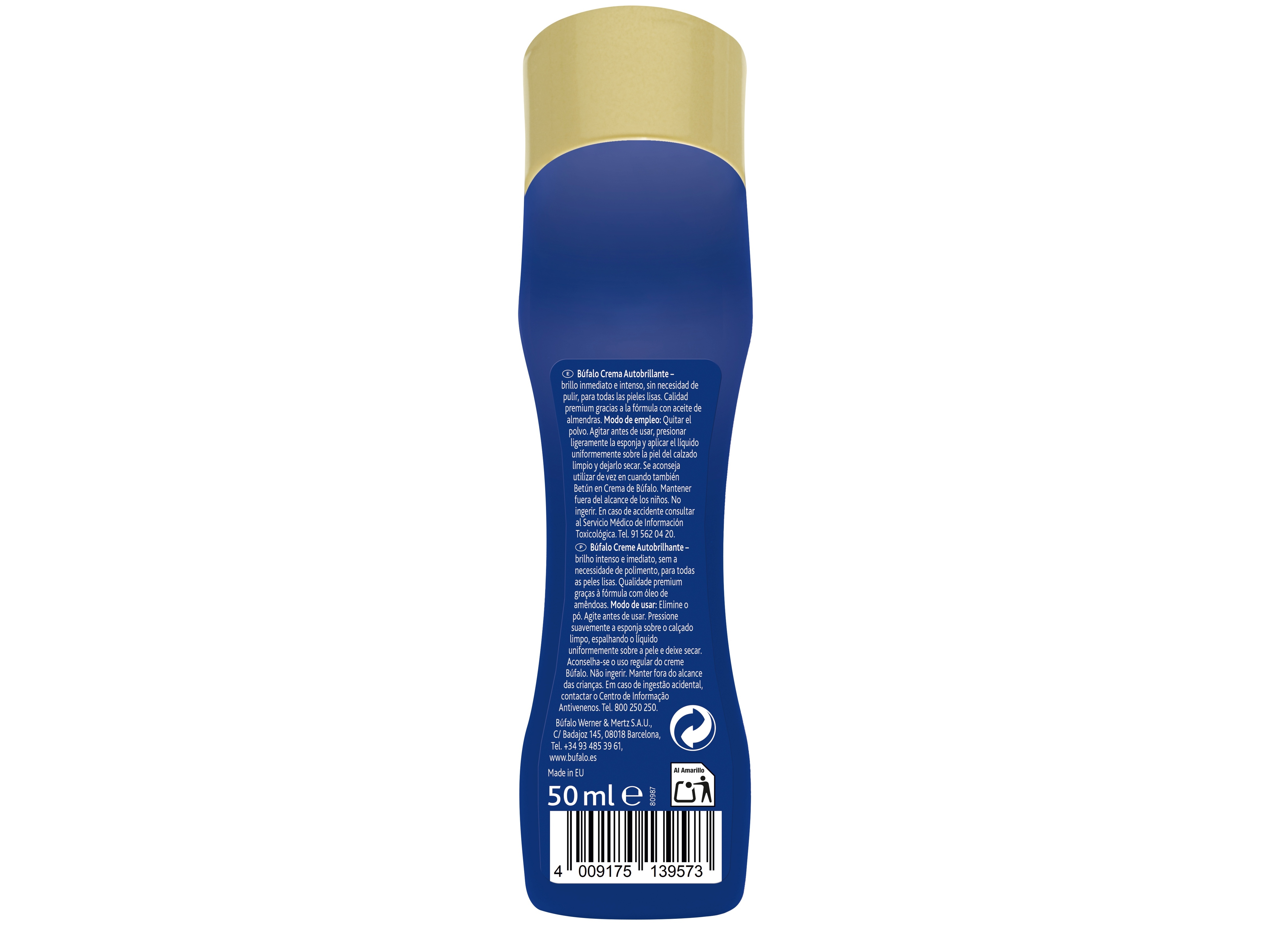 AUTOBRILHANTE CALÇADO BUFALO COM ESPONJA AZUL 50ML