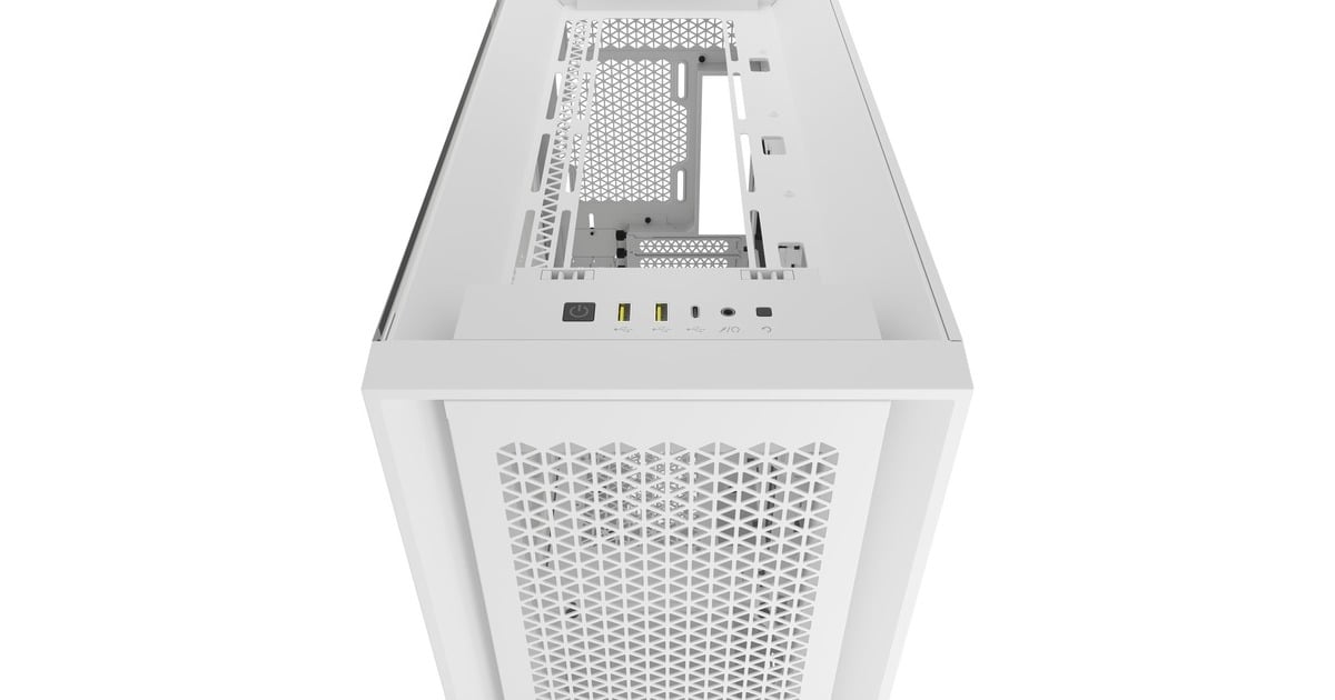Corsair5000D CORE AIRFLOW midi tower behuizing  (Wit | 2x USB-A | 1x USB-C | Tempered Glass)