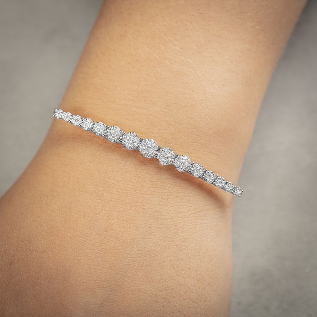 1.01 Karat Diamantarmband 750/18 K Weissgold