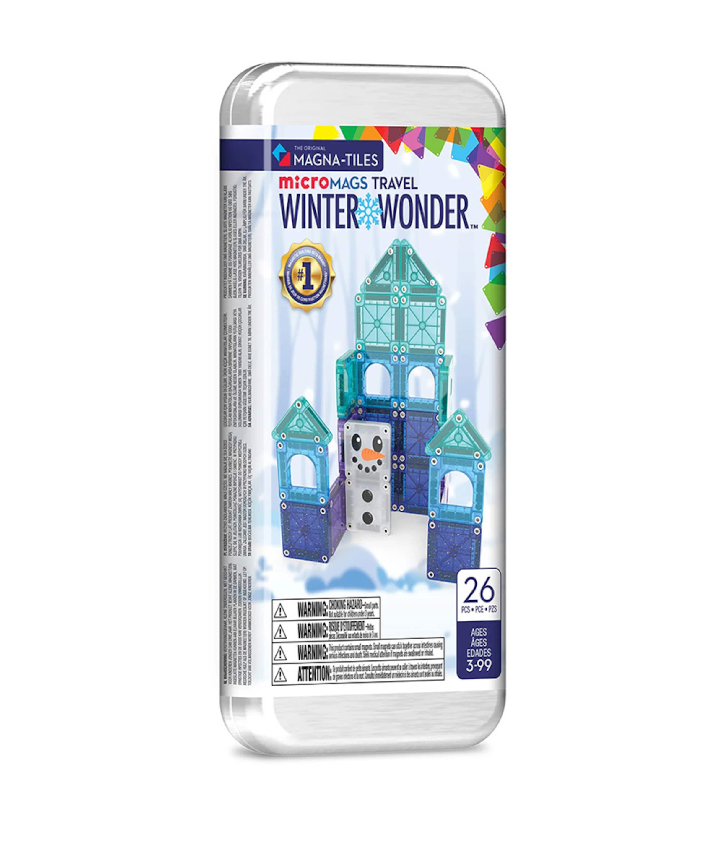 Magna-Tiles MicroMAGS Travel Winter Wonderland 26 piece set