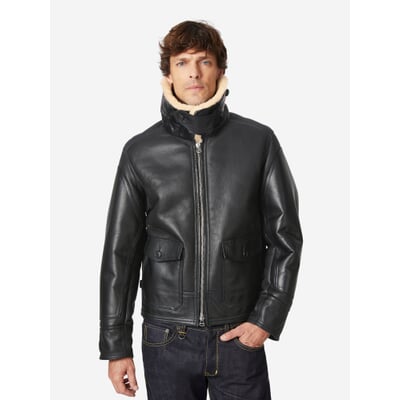 Herren-Fliegerjacke, Schwarz