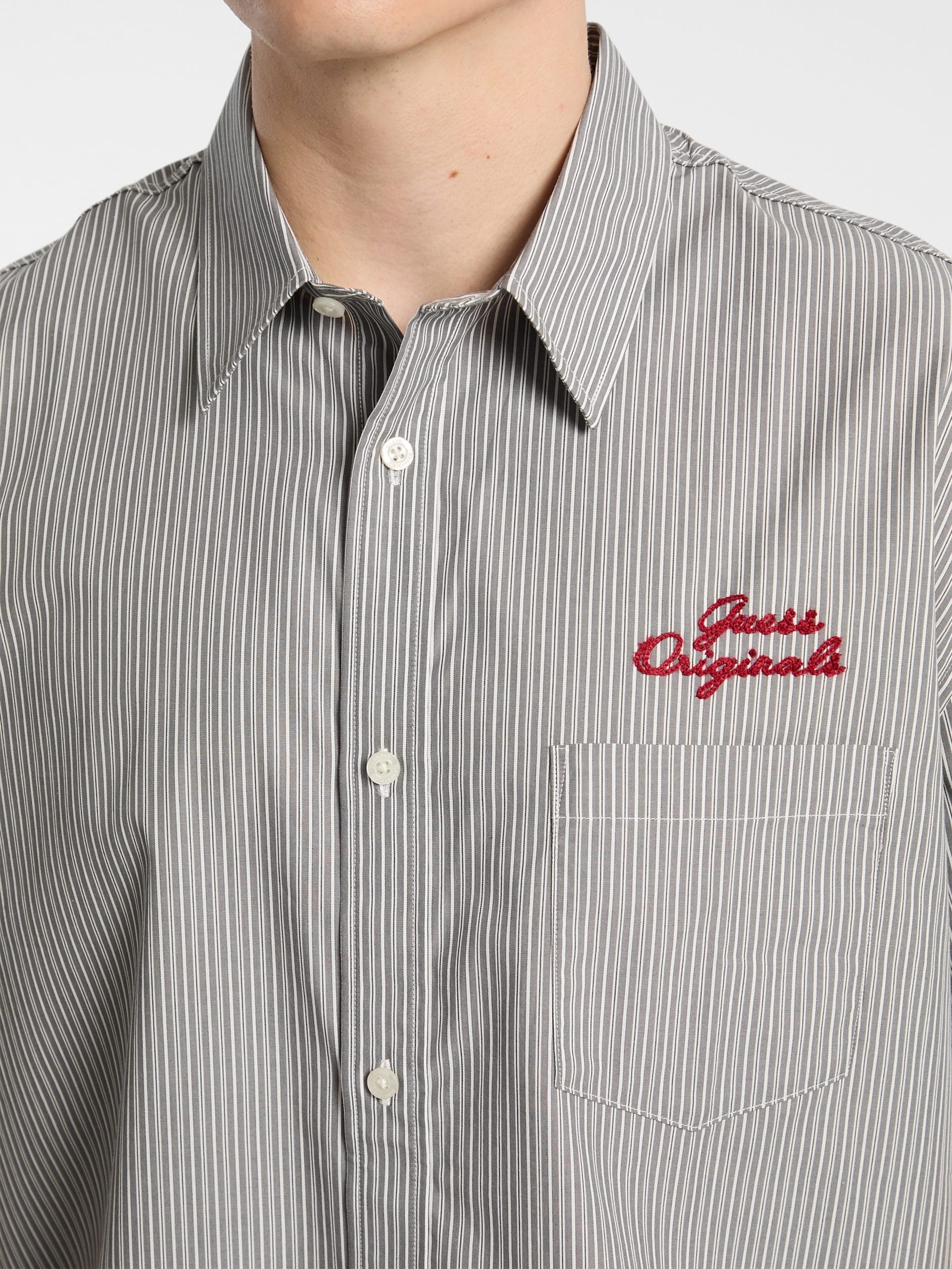 Camisa GUESS Originals Eco Listrada em Popeline