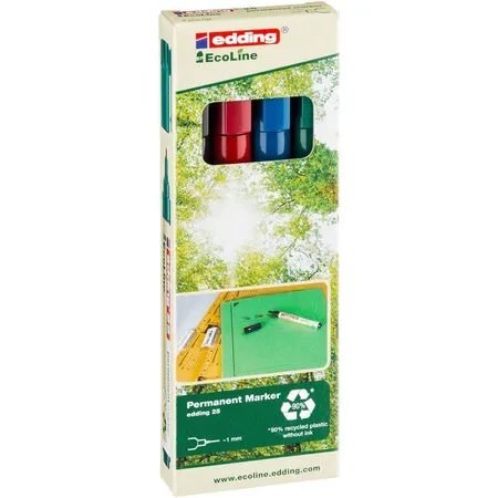 edding 25 EcoLine Permanentmarker, 4 Stück