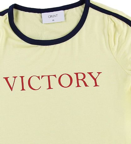 Grønt T-shirt - Sadee - Lys Gul m. Tekst