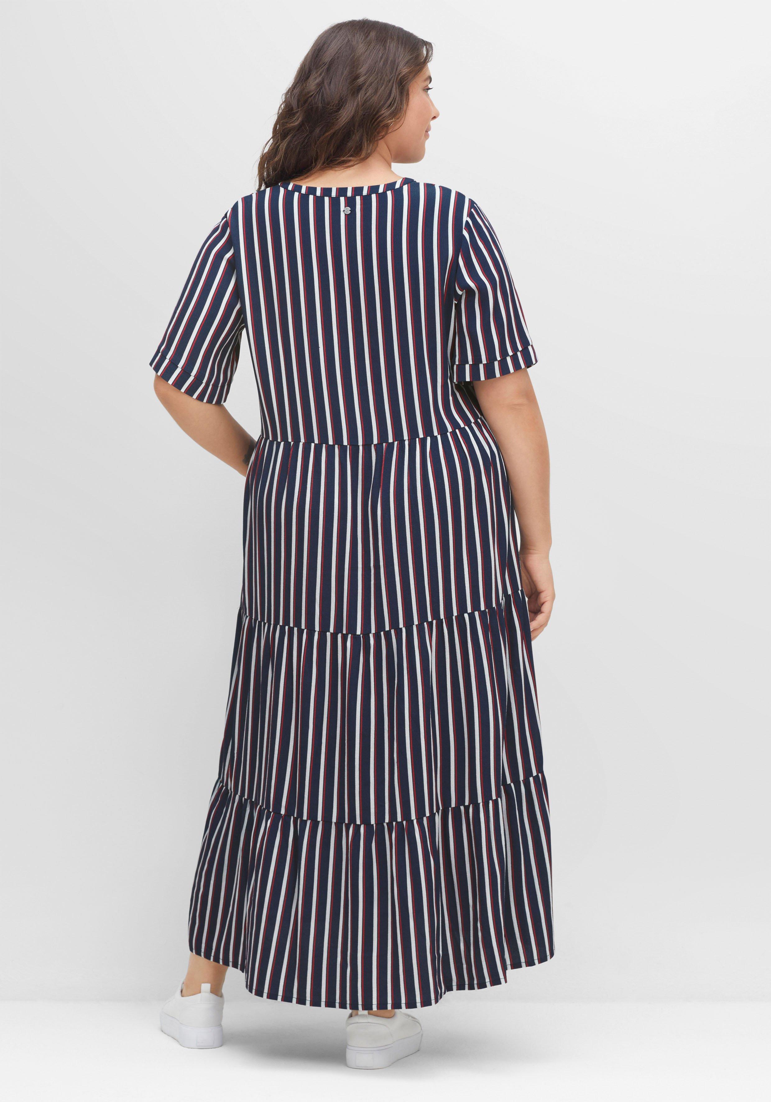 Maxikleid mit Alloverstreifen, weich fließend