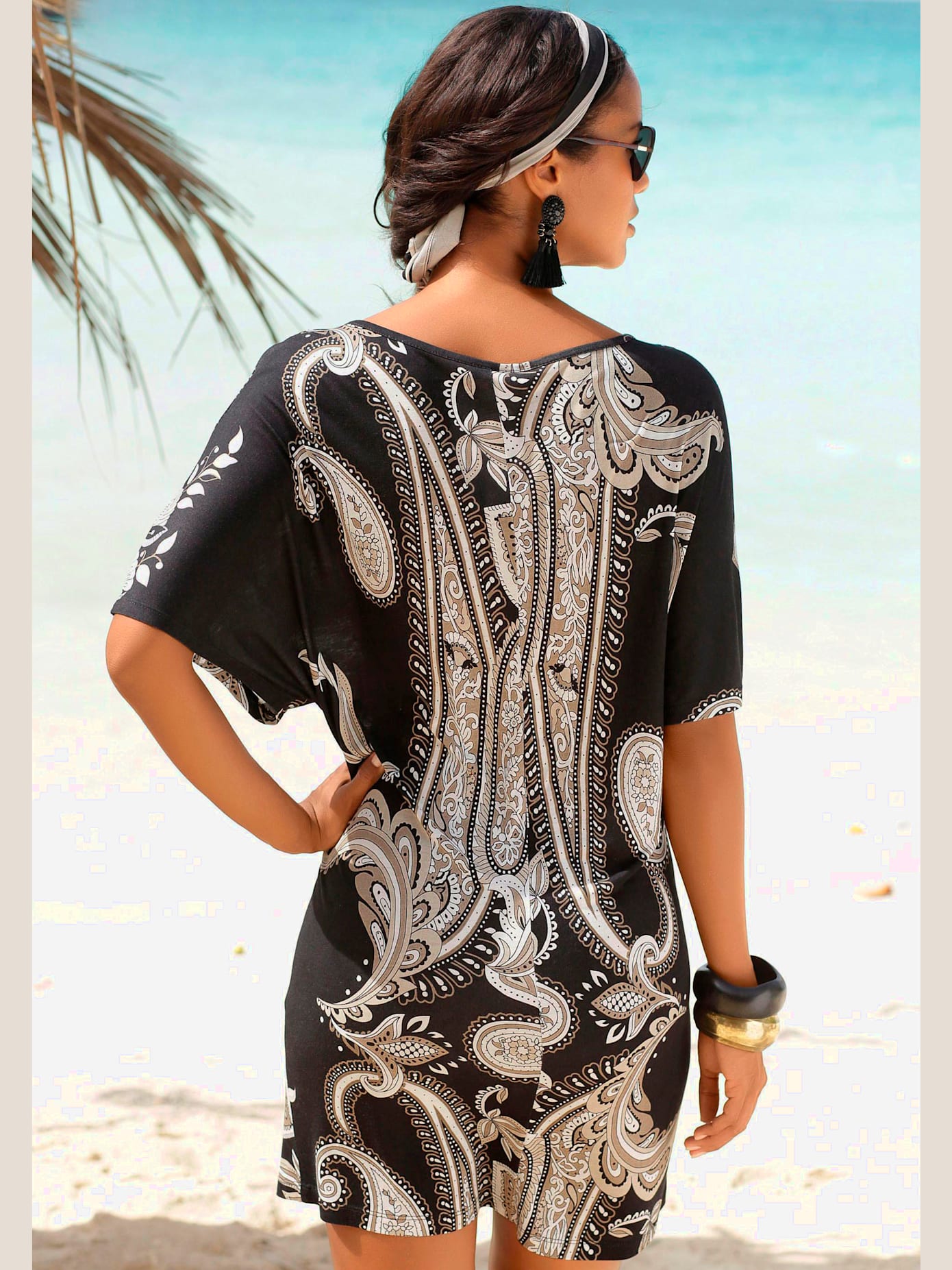 Robe en jersey robe tunique estivale à motifs