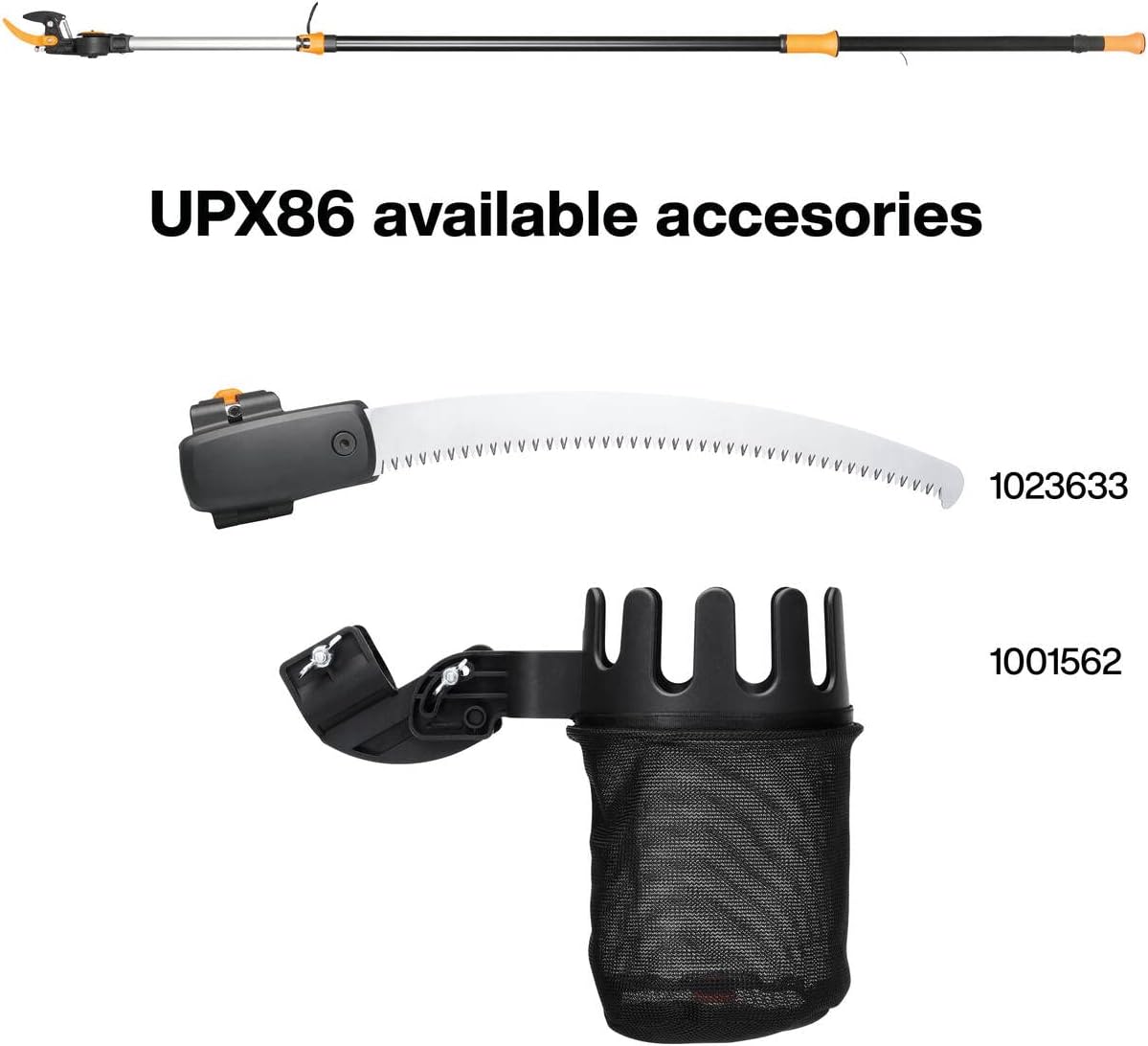 Fiskars Schneidgiraffen-Set, 2-teilig, Bypass Teleskop-Schneidgiraffe UPX86 (Länge 2,4 – 4 m) und Baumsäge für Bypass Teleskop-Schneidgiraffe UPX86 und UPX82 (Länge: 46 cm), 1077330