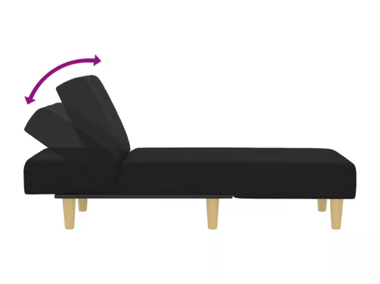 Prolenta Premium - Chaise longue noir tissu