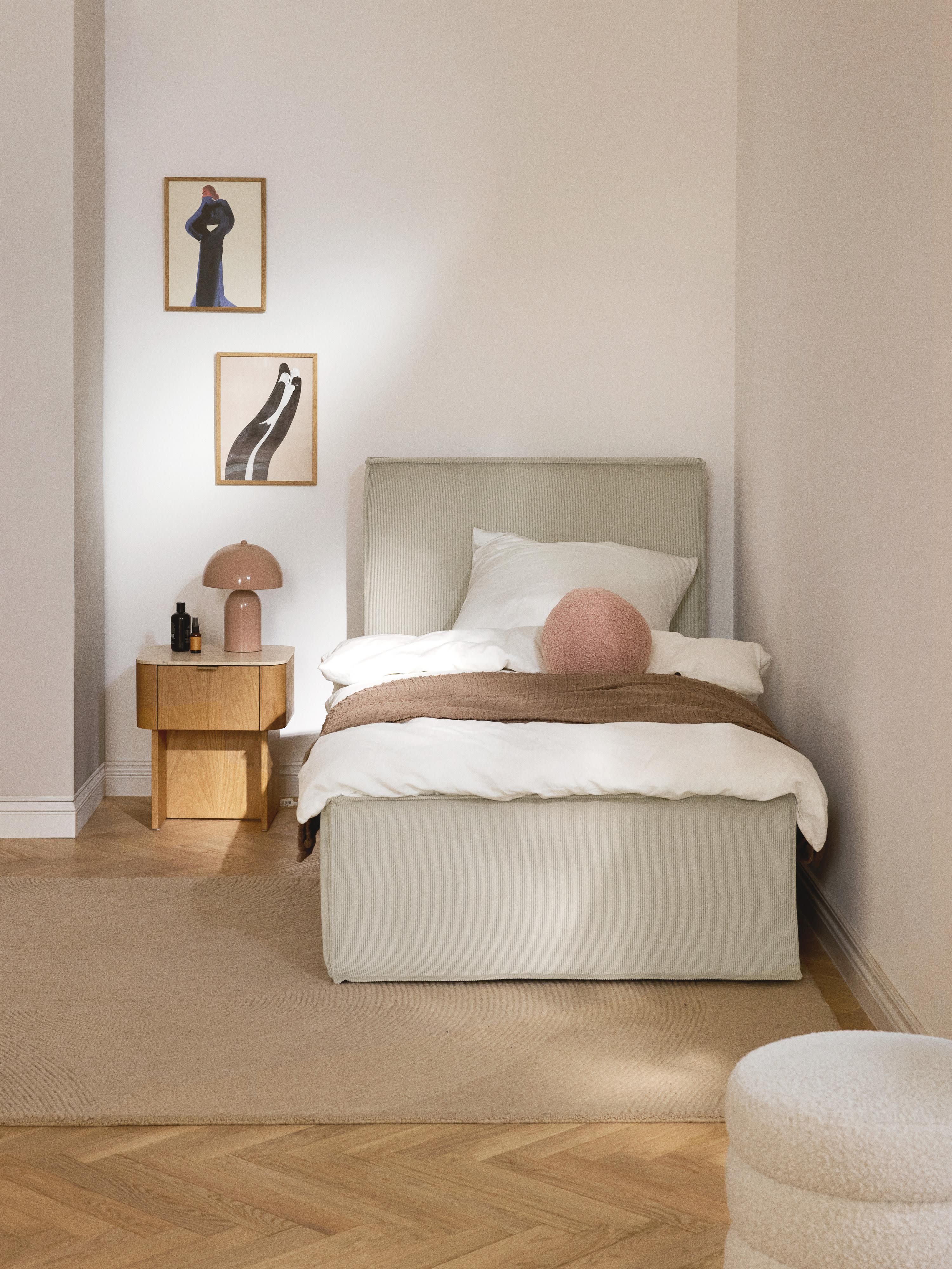 Corduroy eenpersoonsbed Dream met opbergruimte