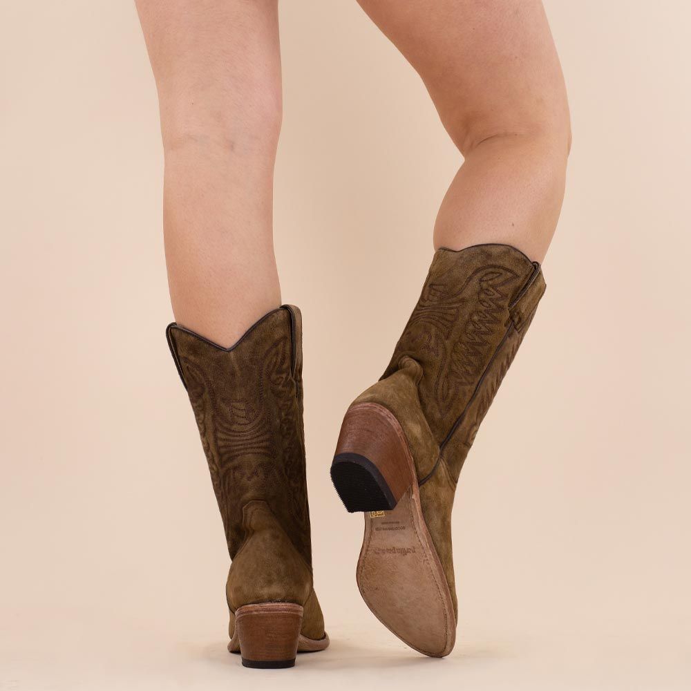 Perlita Peaches laarzen bruin suede