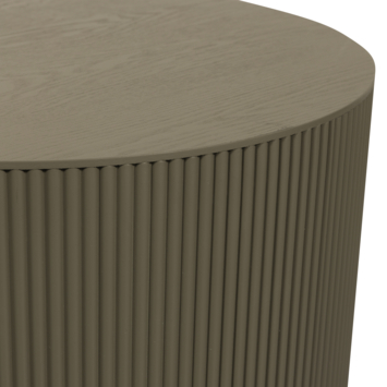 WOOOD bijzettafel Sanne militair groen hout plaatmateriaal ø 60 cm