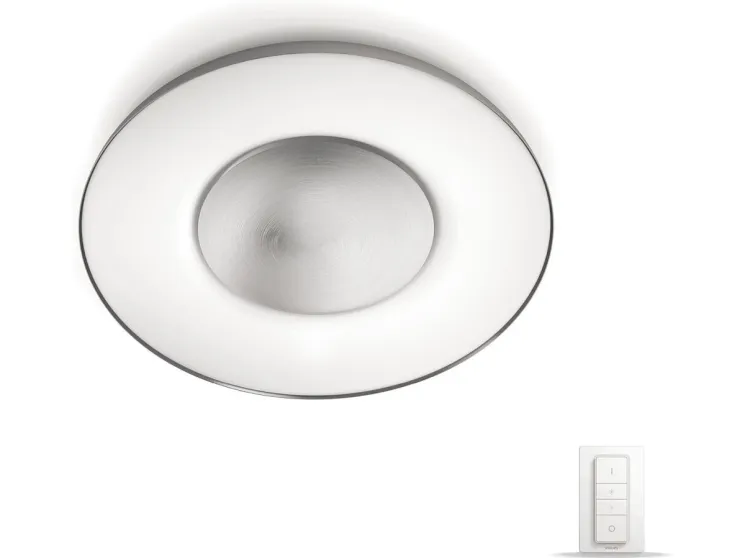 Philips Hue White ambiance Still - Loftslampe - LED - 22.5 W (tilsvarende 204 W) - klasse F - varmt til køligt hvidt lys - 2200-6500 K - rund - aluminium