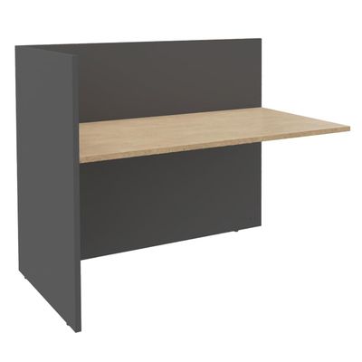 Banque d'accueil Module de départ haut OLA - L122,5 x H112 x P82,5 cm - structure carbone, plateau chêne clair