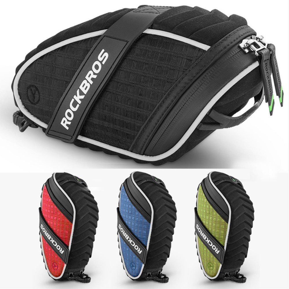 (1L) Wasserabweisende Fahrrad Satteltasche Gravel Bike Reflektierender Universal Velo Organizer - Schwarz