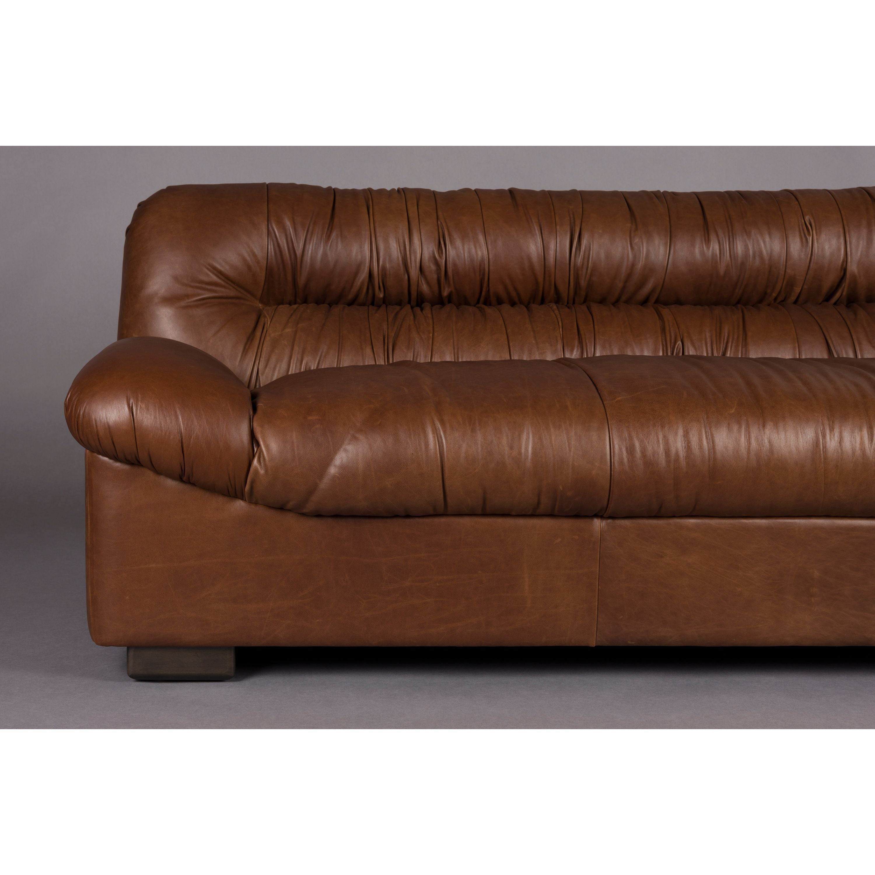 Dutchbone Douglas 3-zitsbank Leer Chocolade Bruin