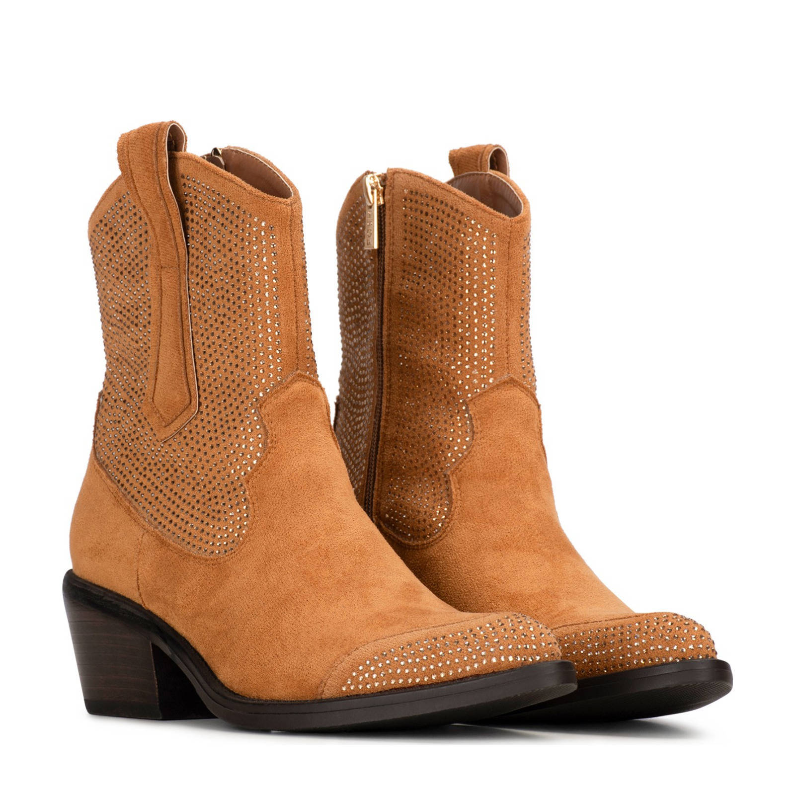 POSH by Poelman Abby  cowboylaarzen met glitters cognac