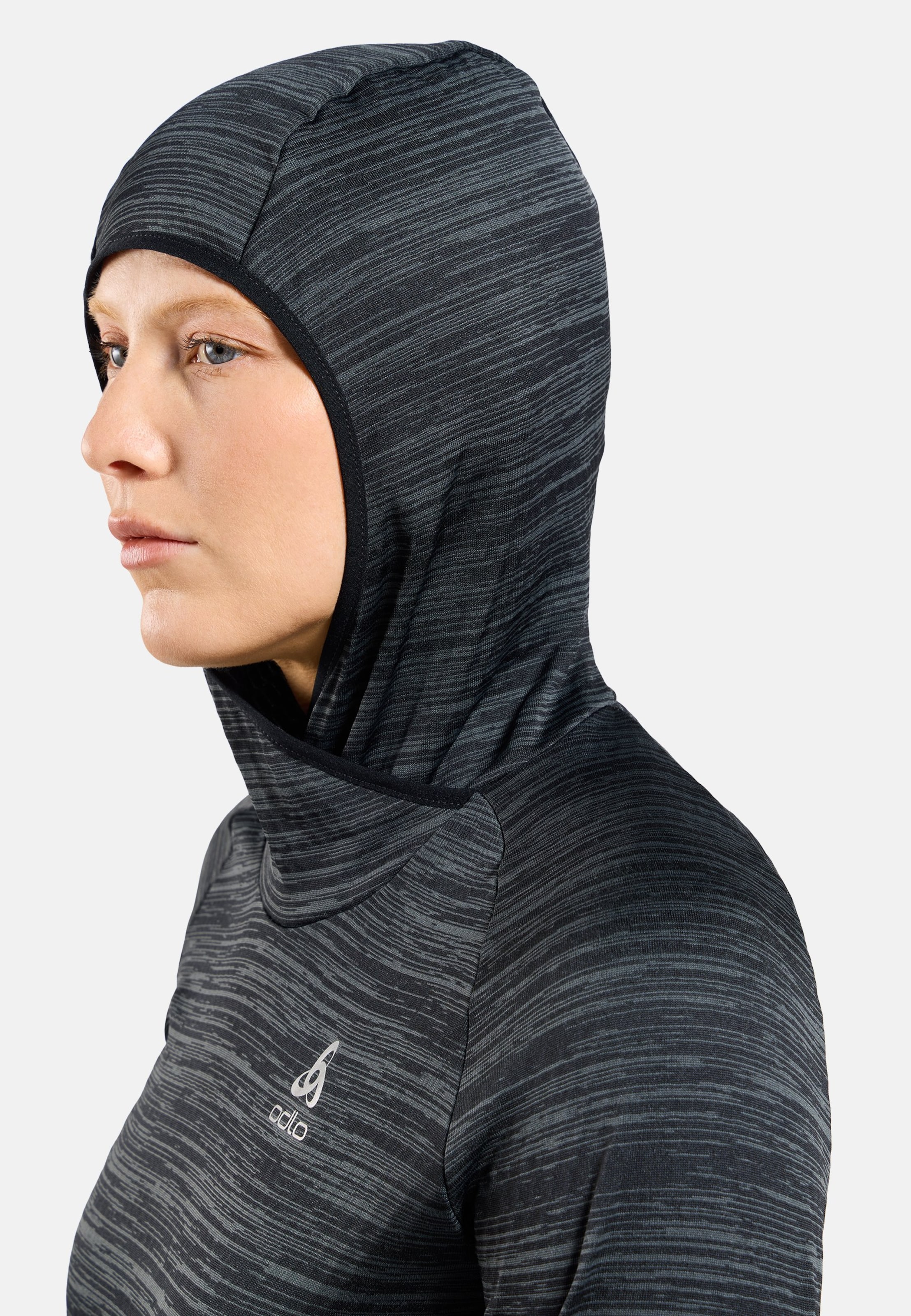 Damen Run Easy Mid Layer Hoody in black melange