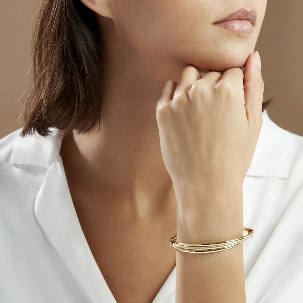 Bracelet Jonc Claudie 3 Fils Entrelaces Or Jaune