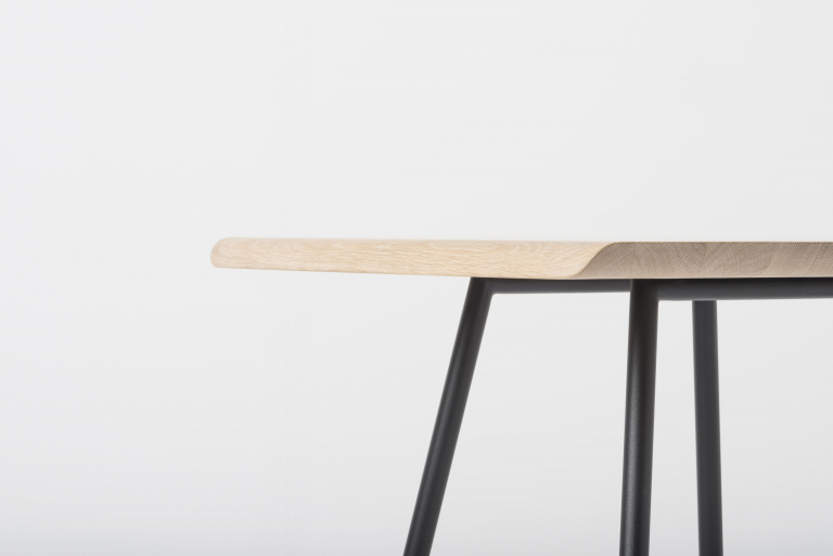 Gazzda Leina bar tafel 70x70 natural, groen onderstel