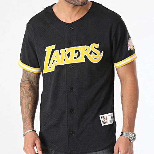 Maillot De Baseball On The Clock Mesh Los Angeles Lakers Noir
