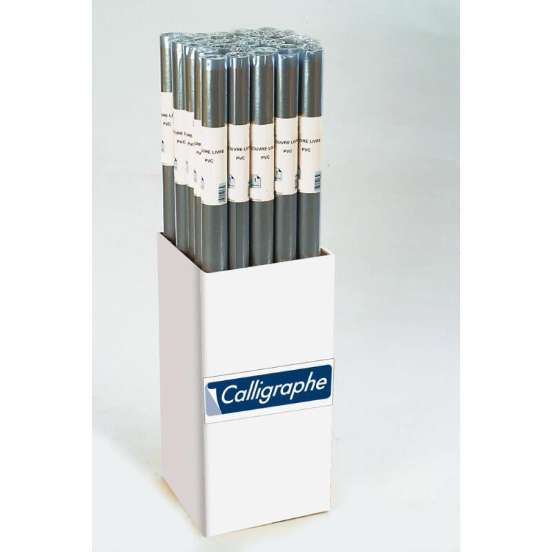 Rouleau couvre-livres cristal non adhésif PVC 8/100ème 5 m x 0,70 m Présentoir - Transparent
