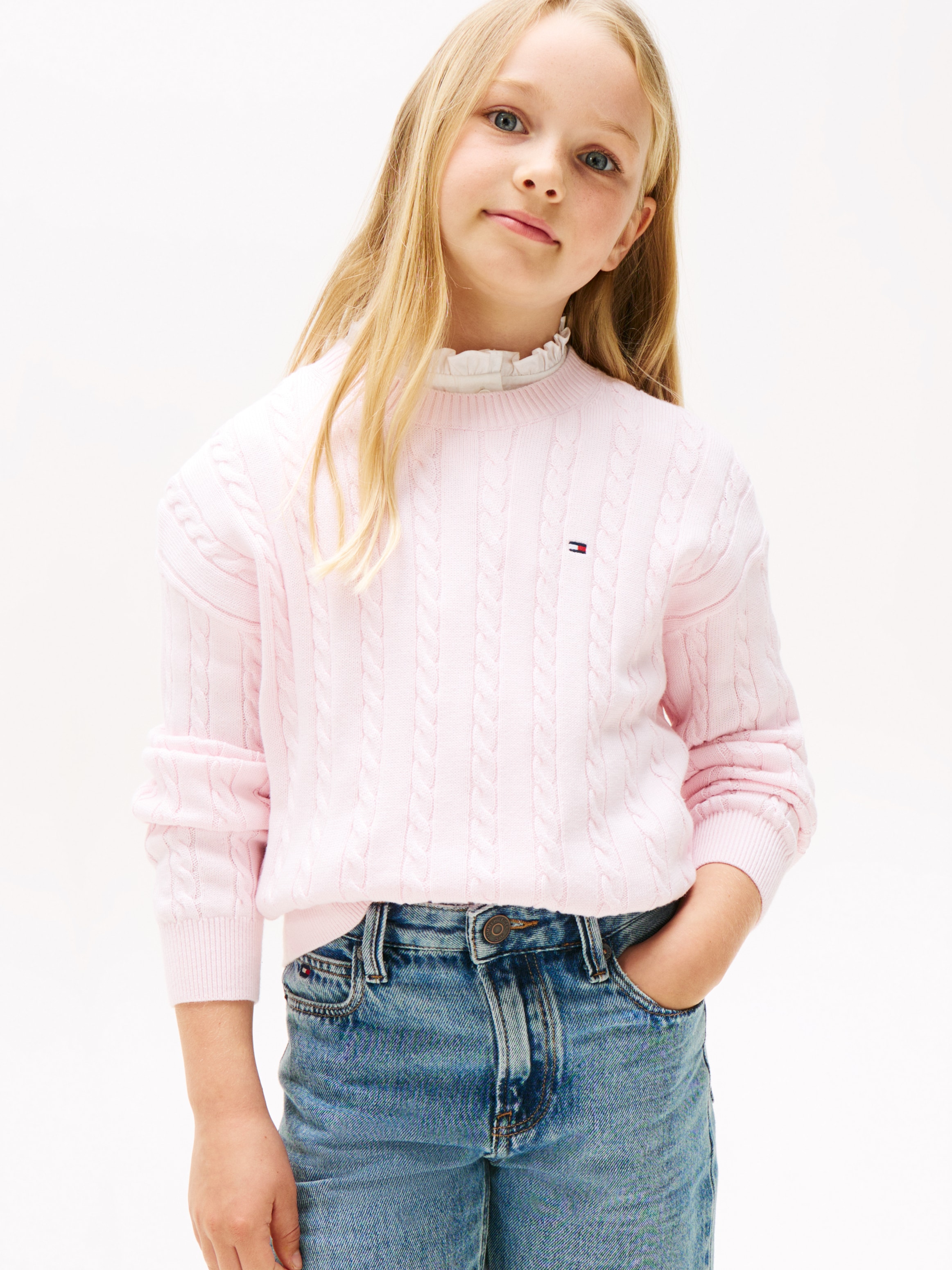 Tommy Hilfiger Strickpullover »CABLE SWEATER«, für Kinder bis 16 Jahre, mit Zopfmuster