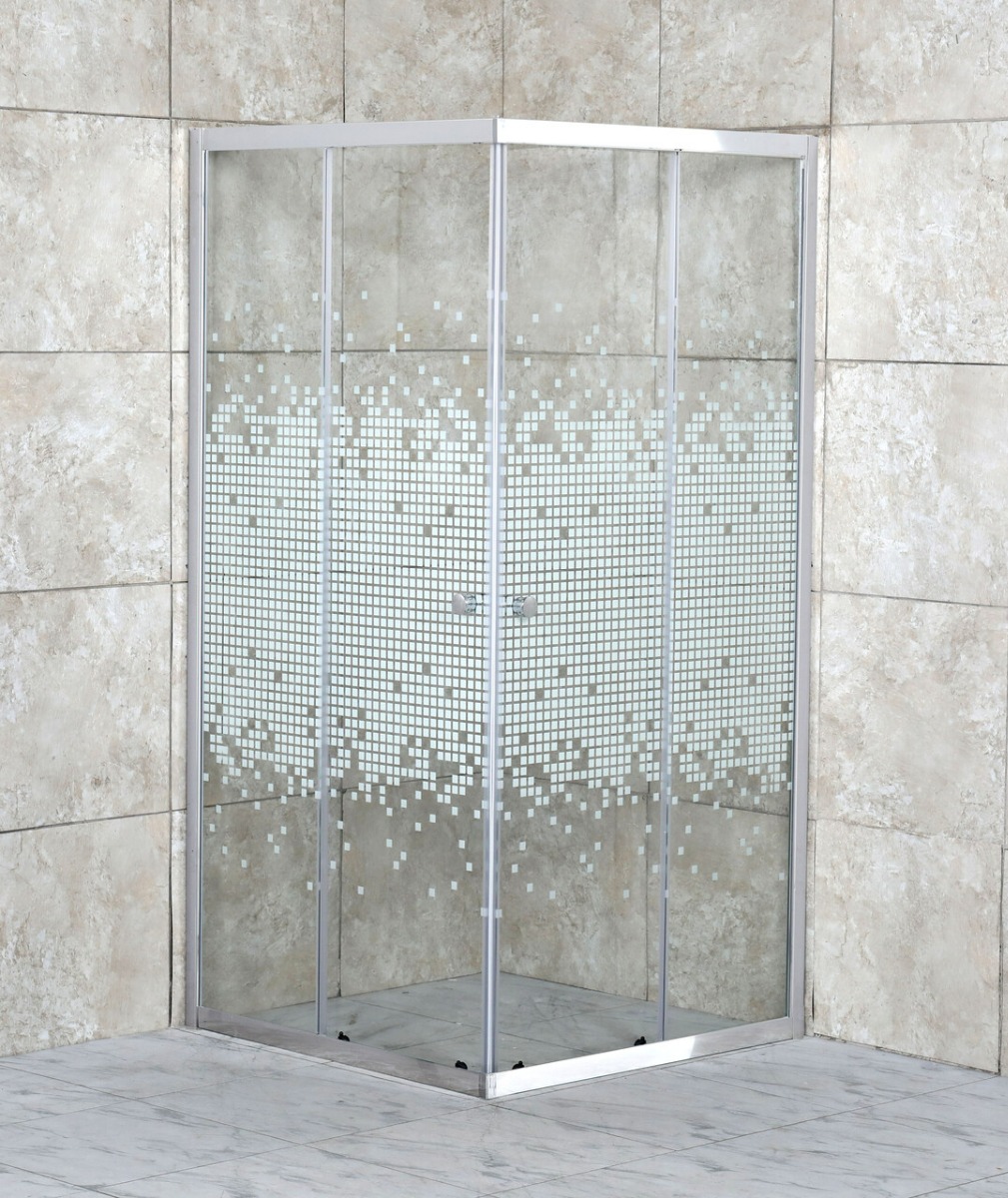 Kerra Pixel douchecabine vierkant 80x80cm chroom
