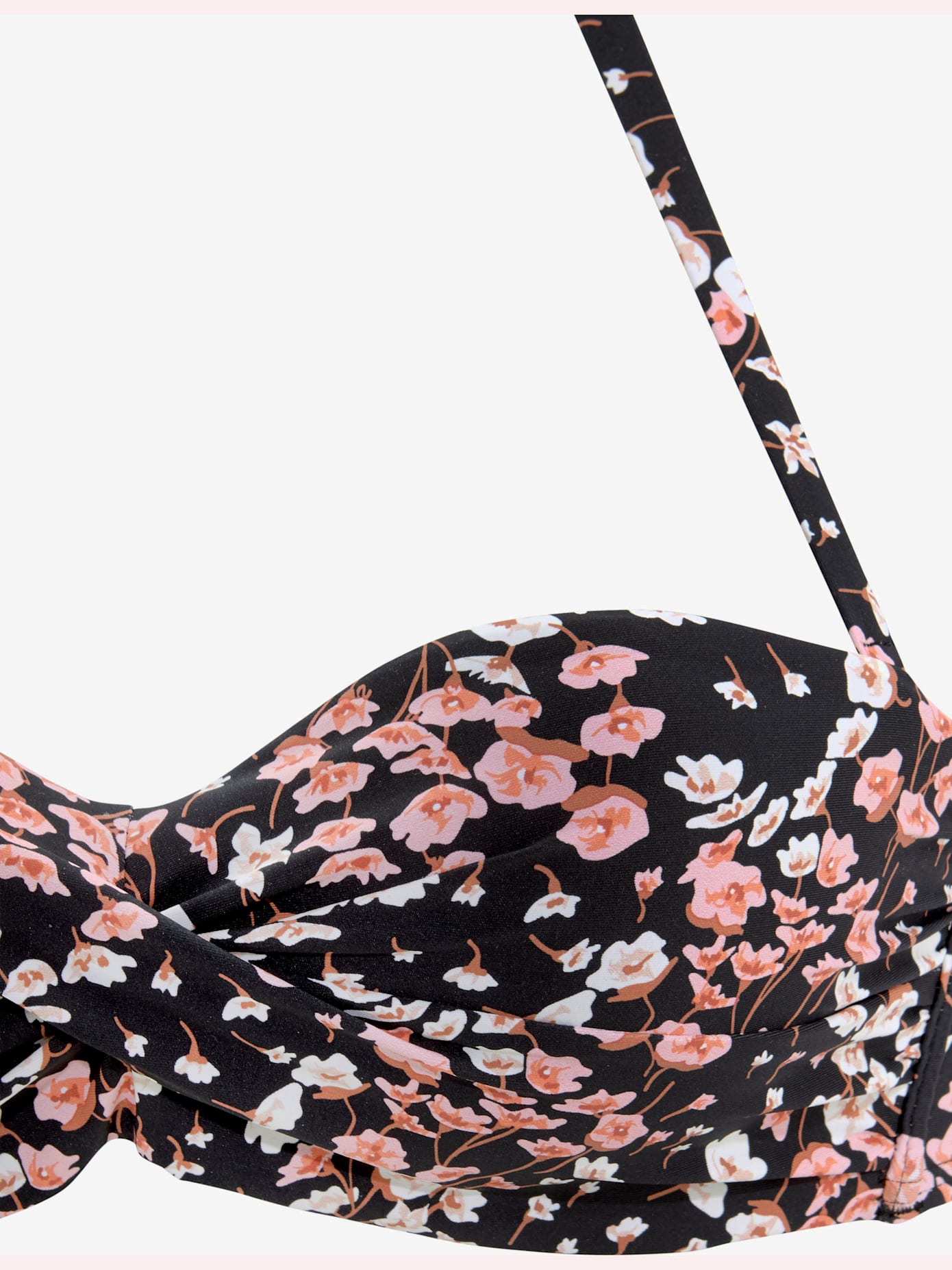 Haut de bikini bandeau à armatures imprimé fantaisie