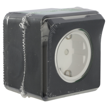 Schneider Electric Mureva Styl wandcontactdoos 1-voudig IP55 antraciet