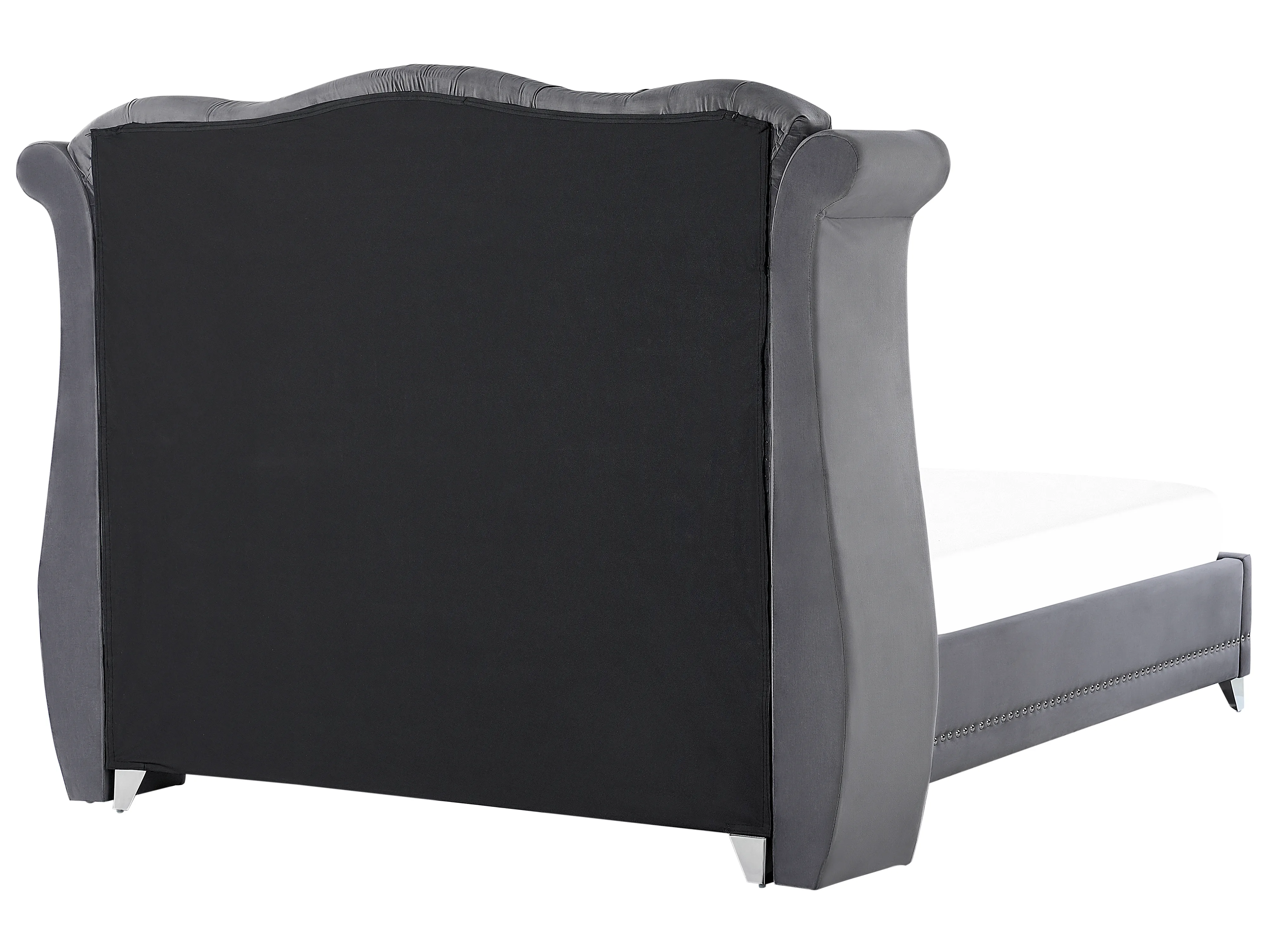 Bed Fluweel AYETTE 160 x 200 cm Grijs
