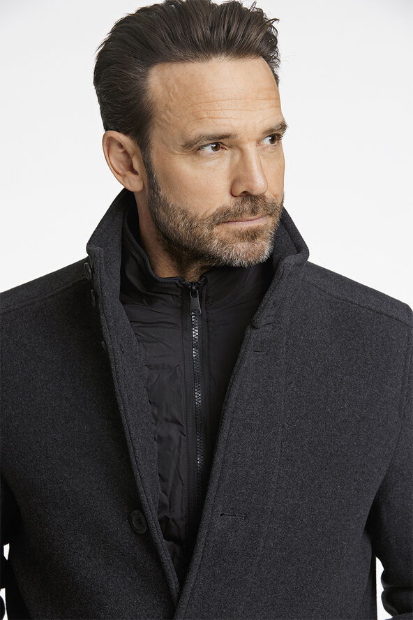 Bison Relaxed-fit wool car coat Grå