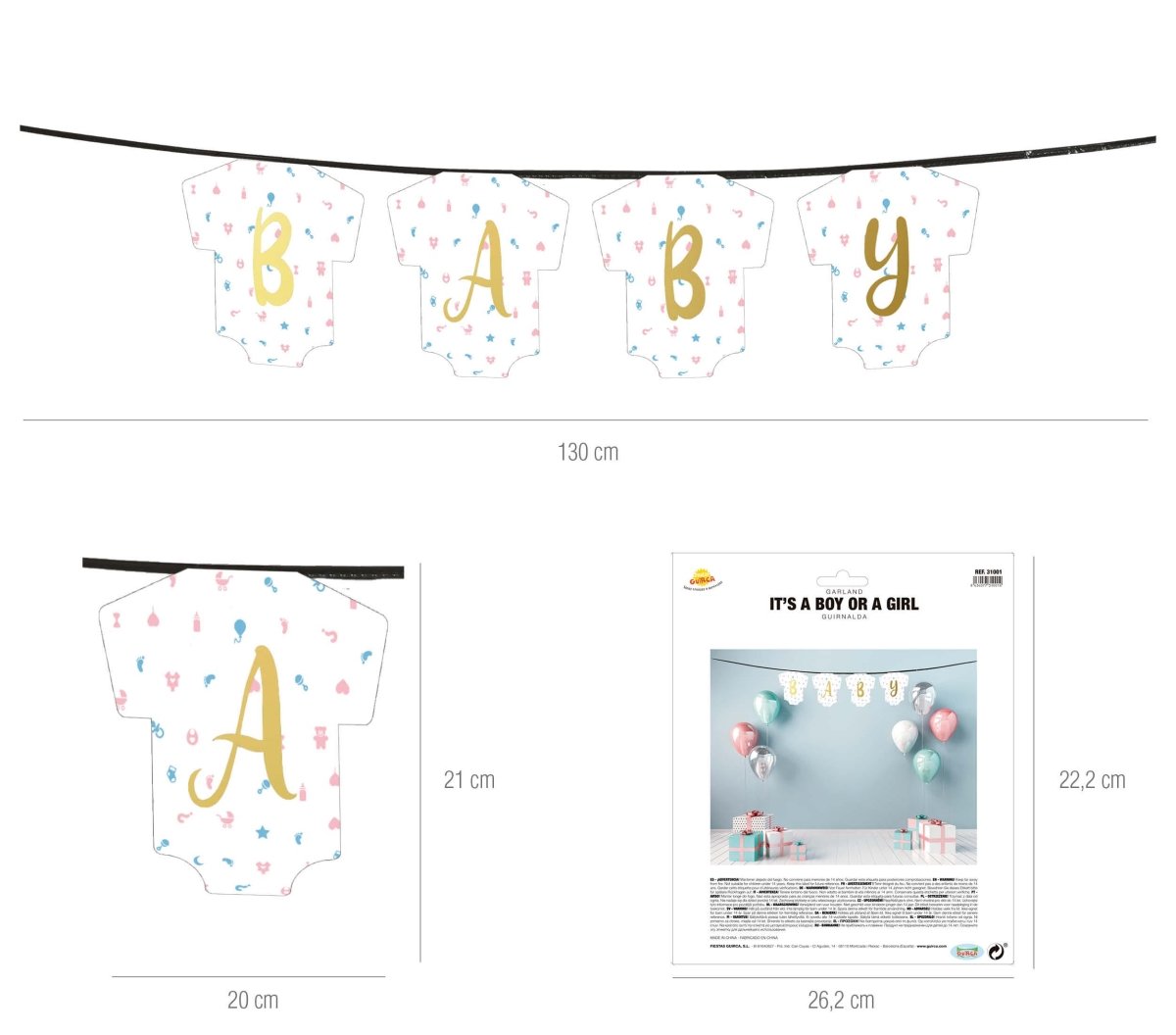 Gender Reveal Slinger Baby 1,3m