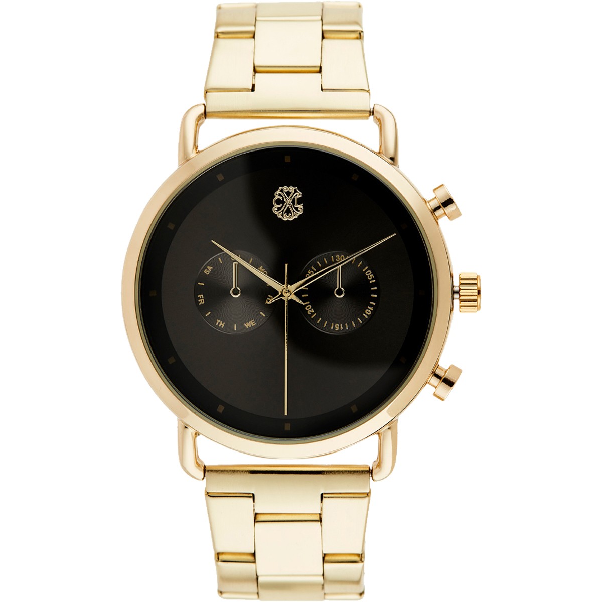 Montre à quartz - Alliage & laiton - Doré & noir - Homme