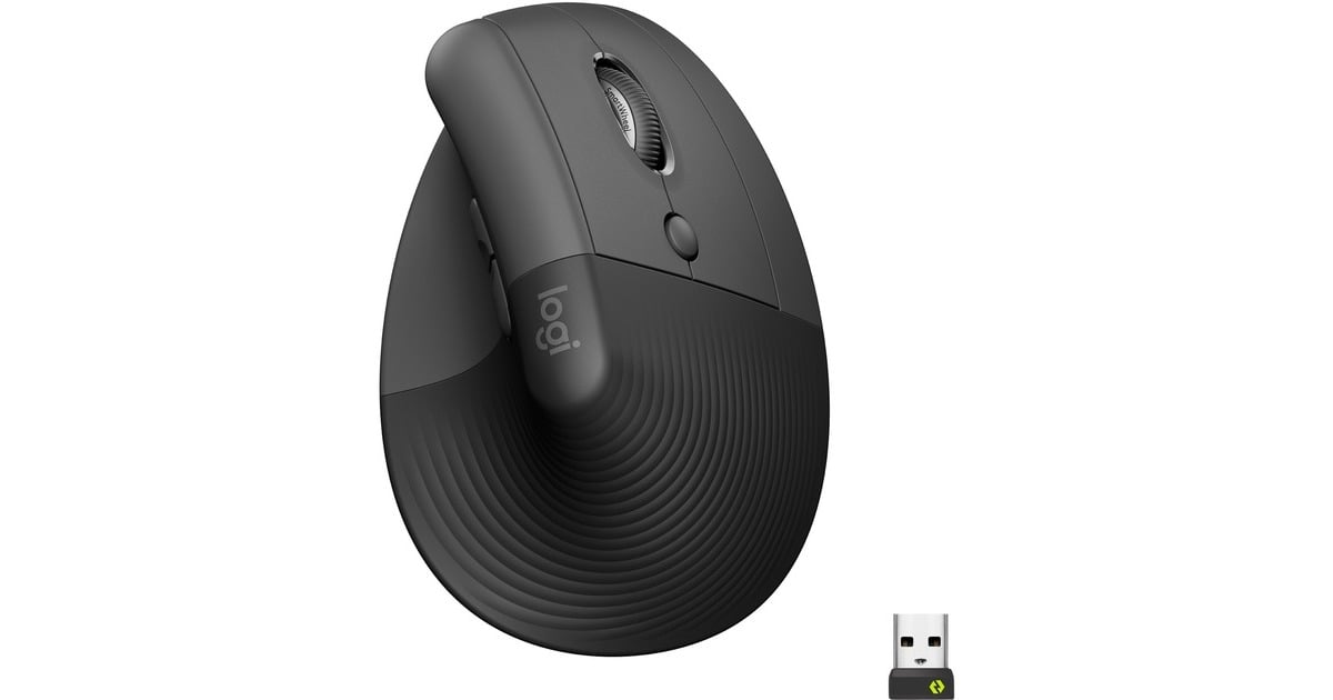 LogitechLift Vertical Ergonomische Muis - Rechtshandig  (Grafiet/zwart, 4000 dpi, Bluetooth)