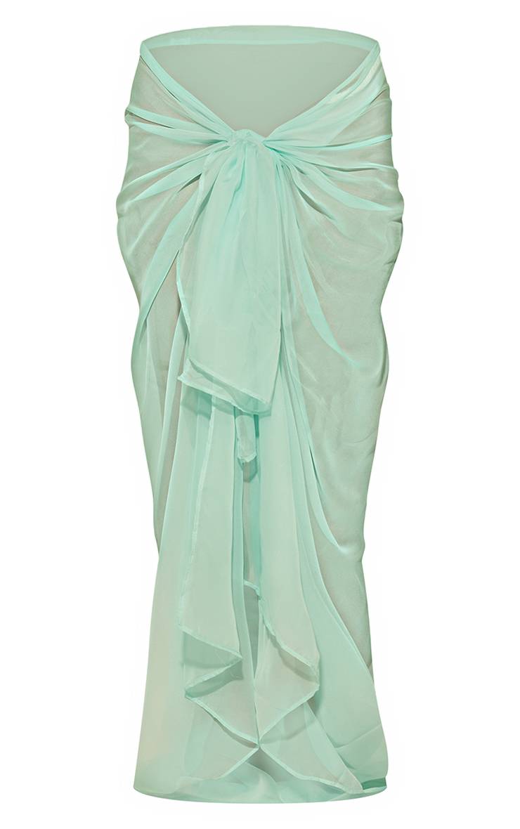 Bleu Aqua Paréo Maxi Transparent Effet Soie