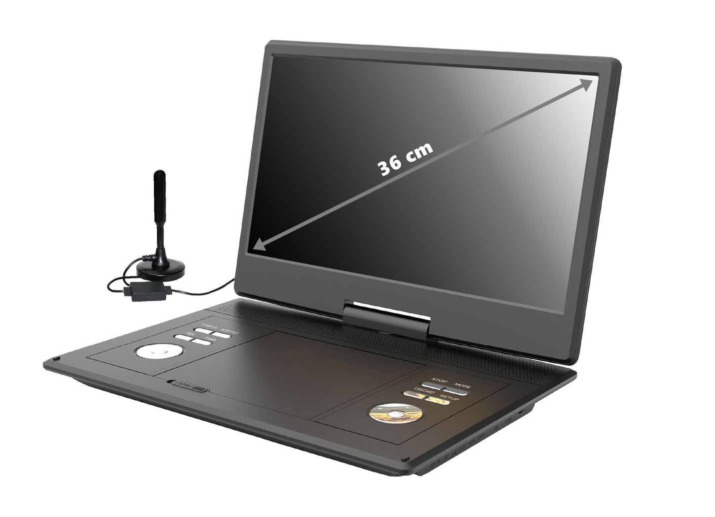 Reflexion DVD 1424 portabler DVD-Spieler mit TV und Spielen