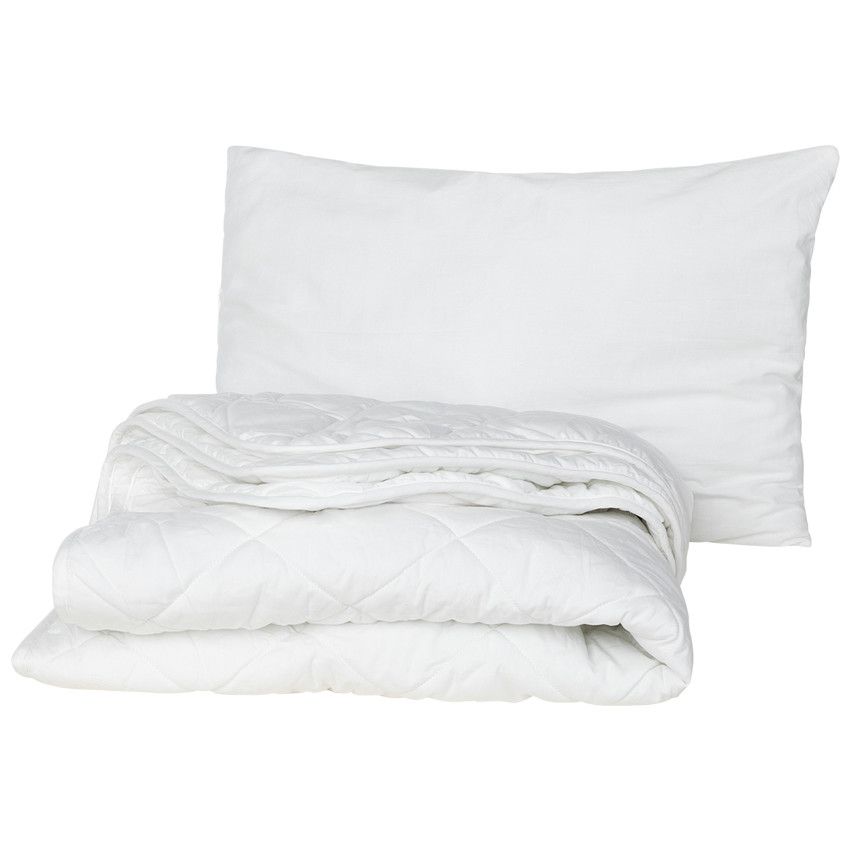 Set couette 100x140 cm et oreiller 60x40 cm - Ecru