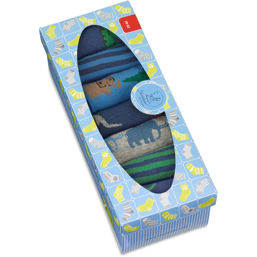Sterntaler Söckchen Wildnis, 7er-Box blau
