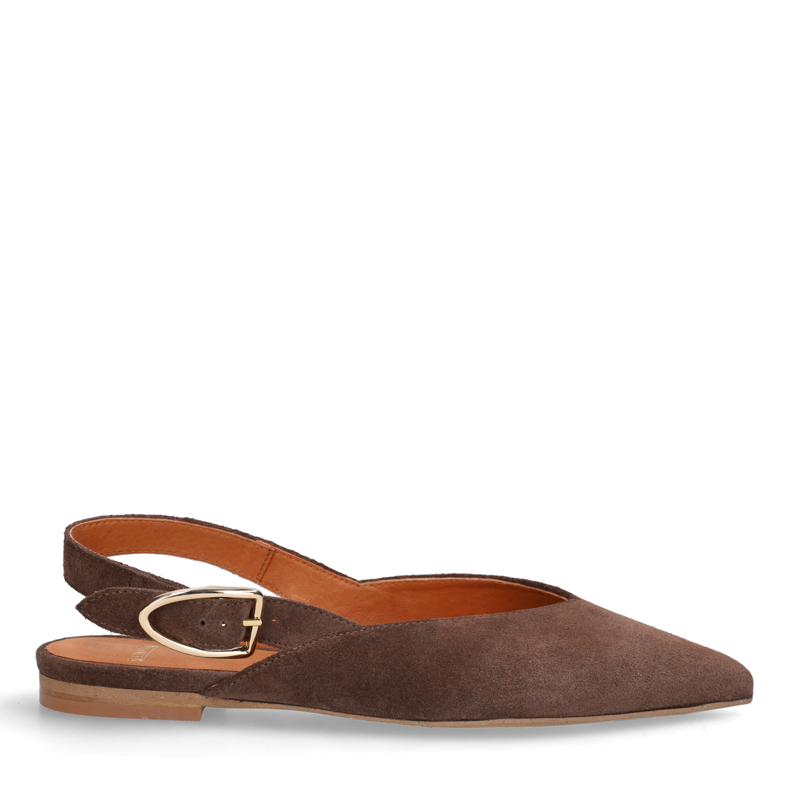 Bruine suède slingbacks