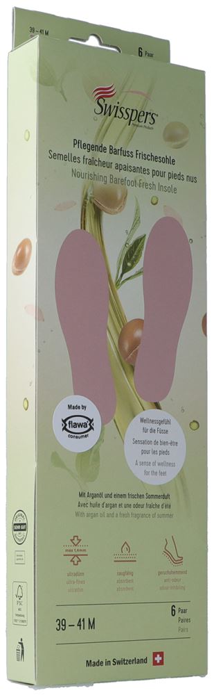 SWISSPERS Barfuss Frischesohlen M 41 rosé 6 Paar