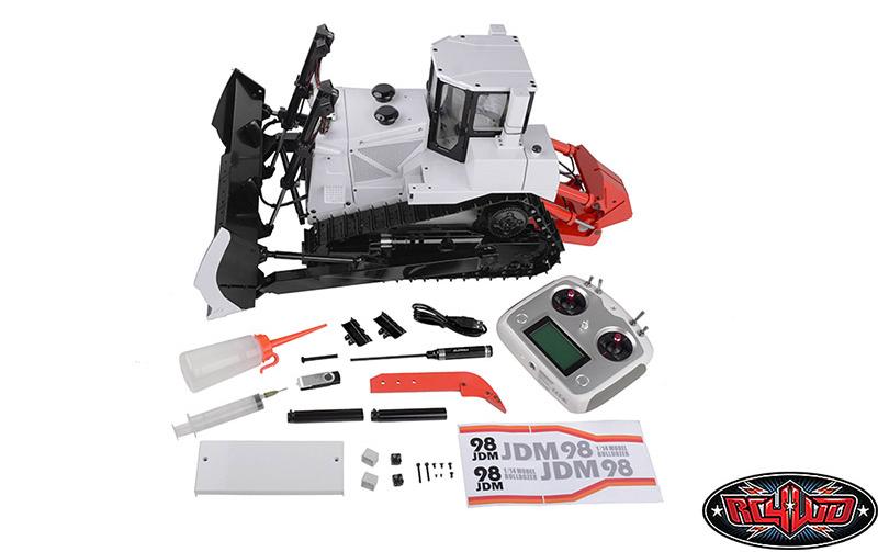 Bulldozer Earth Dozer DXR2 Hydraulisch Weiss, ARTR, 1:14<br>Voll funktionsfähiger Bulldozer im Massstab 1:14 mit Hydraulik