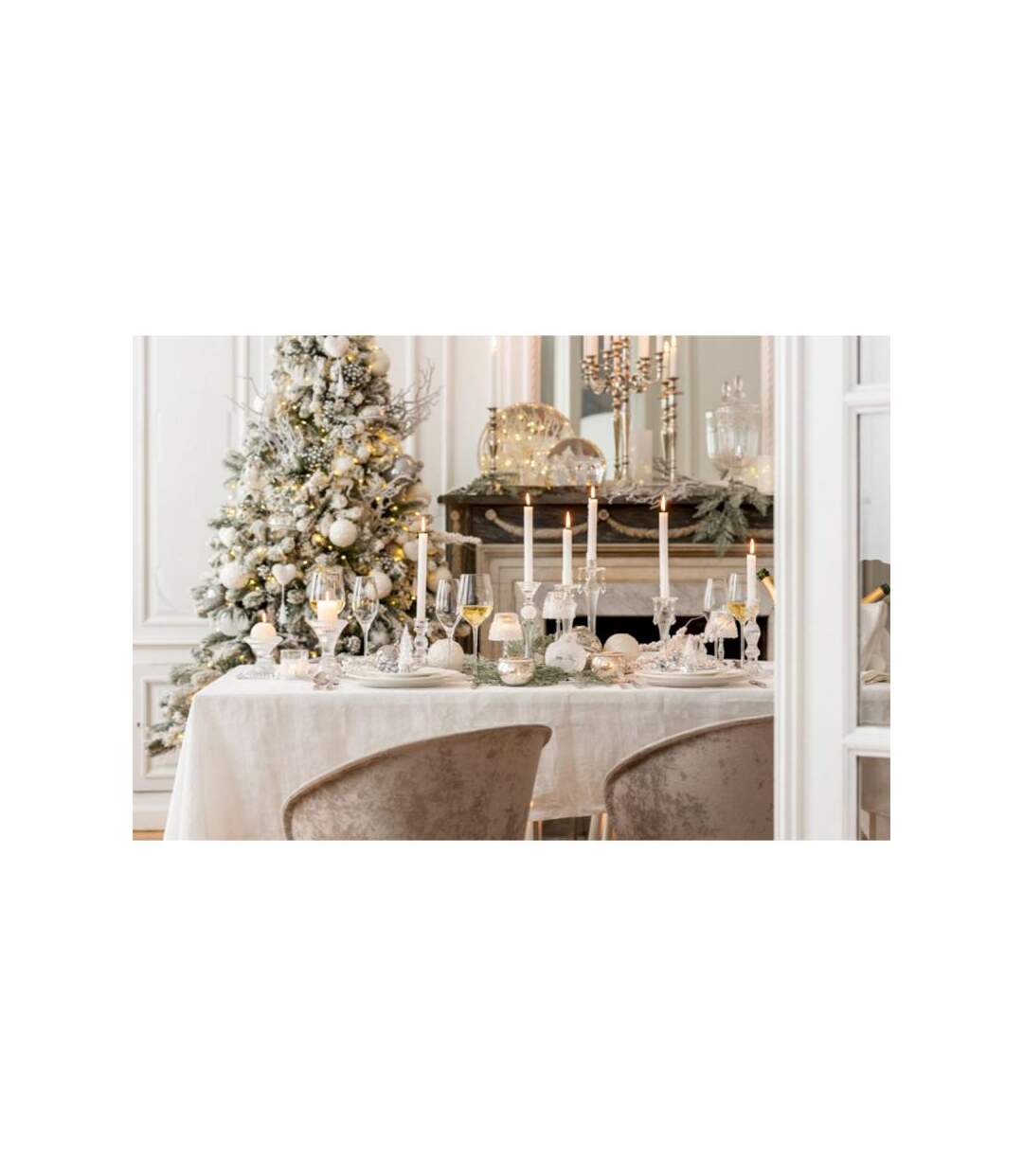 Paris Prix - Bougeoir Design perles 28cm Transparent