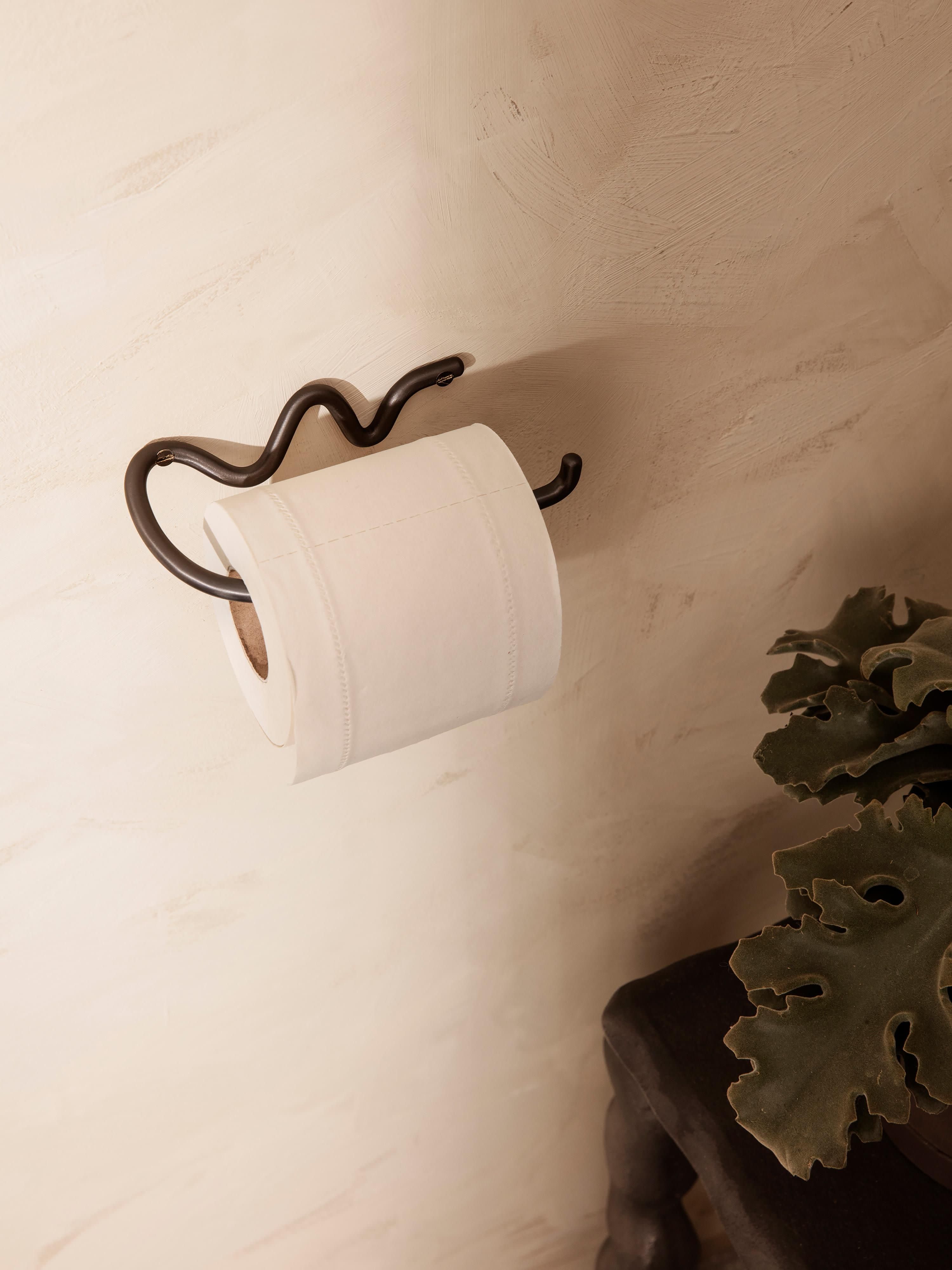 Handgemaakte metalen wandtoiletrolhouder Curvature