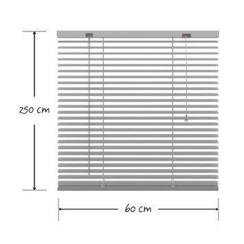 KARWEI aluminium jaloezie 25 mm zilver (kleurnr. 221) 60x250 cm (bxh)