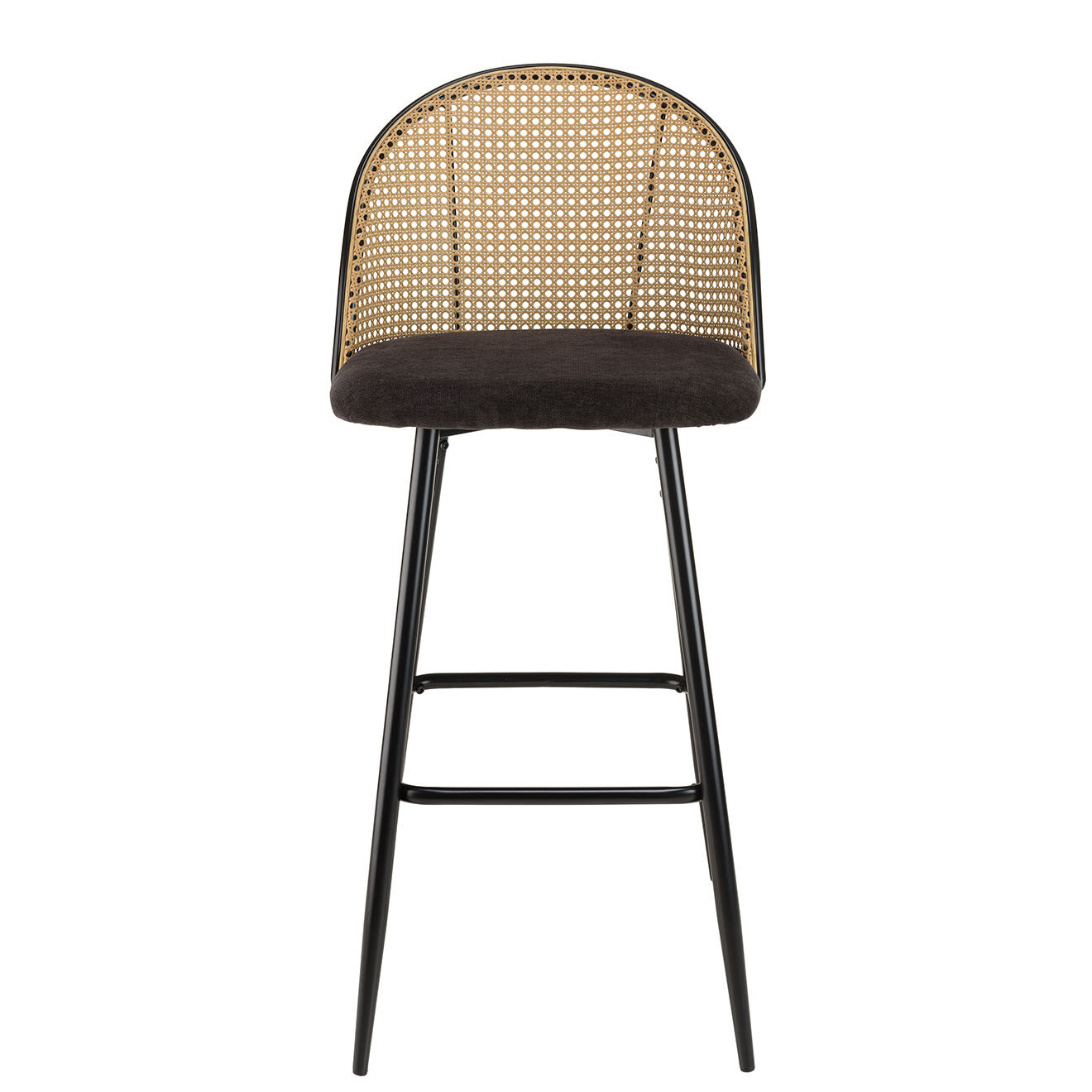 Macabane 2 Tabourets de bar Léa noirs - 48x54x102 cm