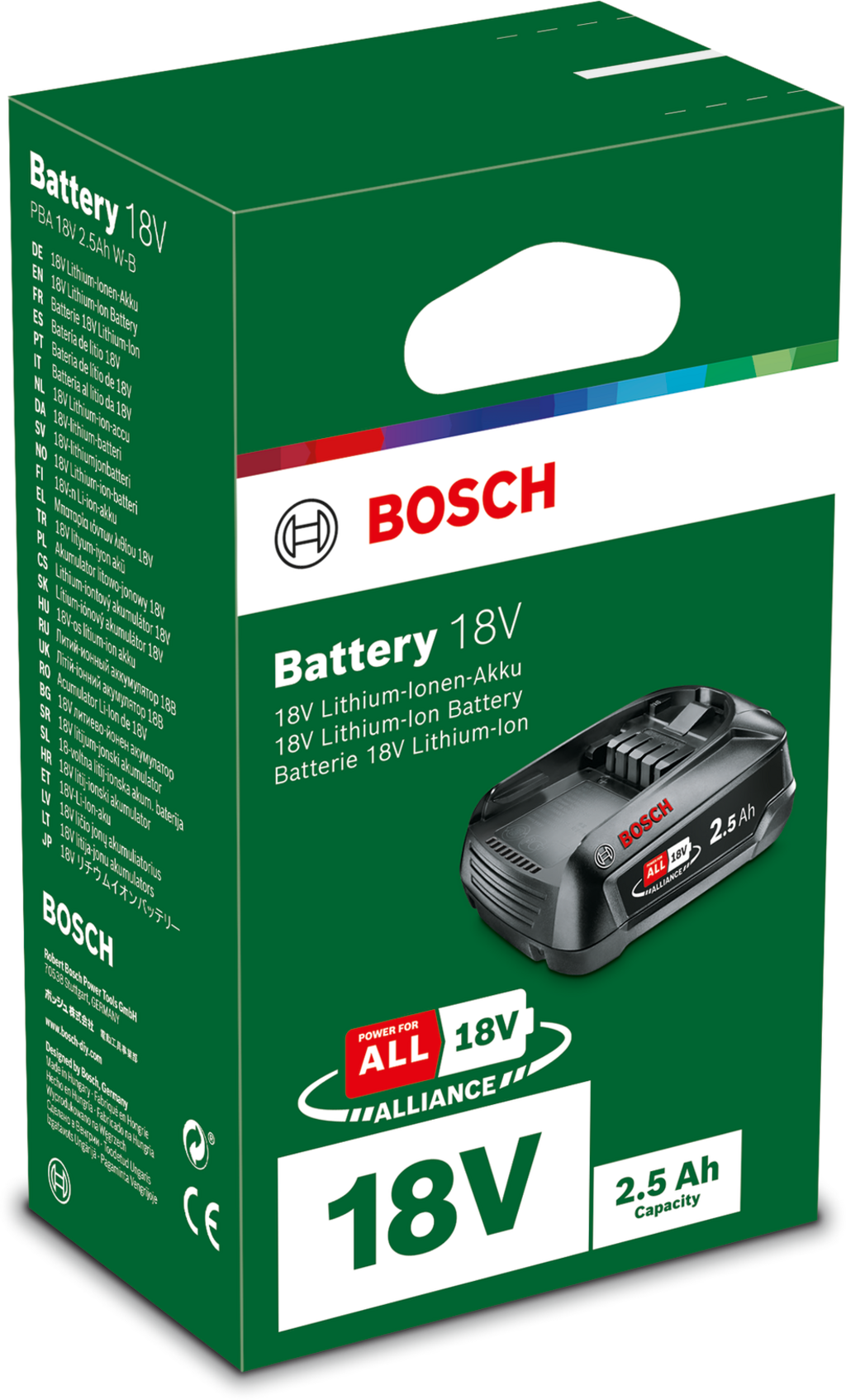Bosch Home & Garden  Akkupack PBA 18V, 2,5Ah    18V Lithium Ionen Akku für Bosch Home & Garden Werkzeuge