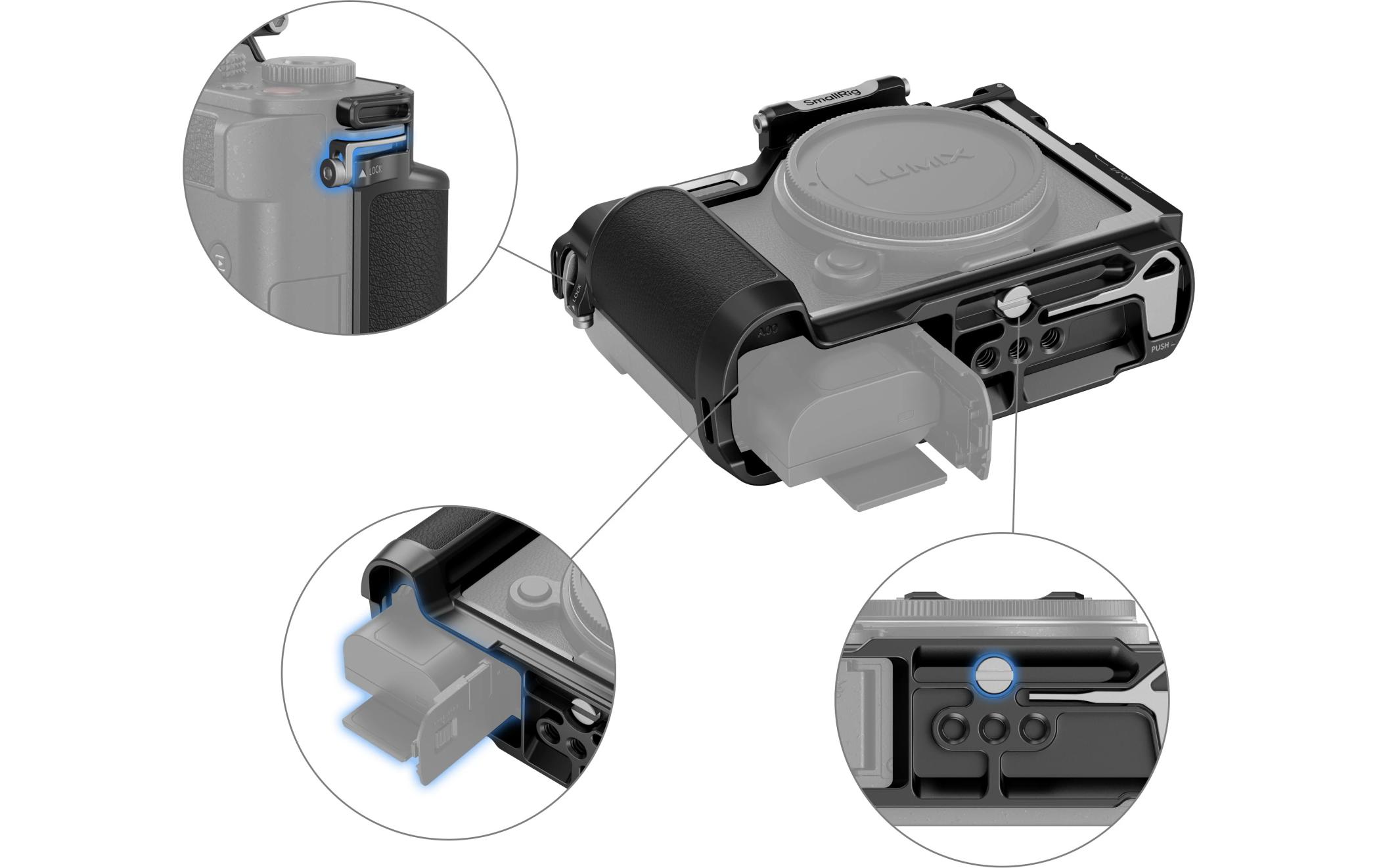 Cage für Panasonic LUMIX S9Schützt die Kamera und bietet Anschlussmöglichkeiten