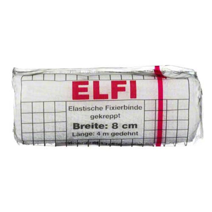 Dracoelfi elastisch Fixierbinde 8cmx4m gekreppt cello, 1 St